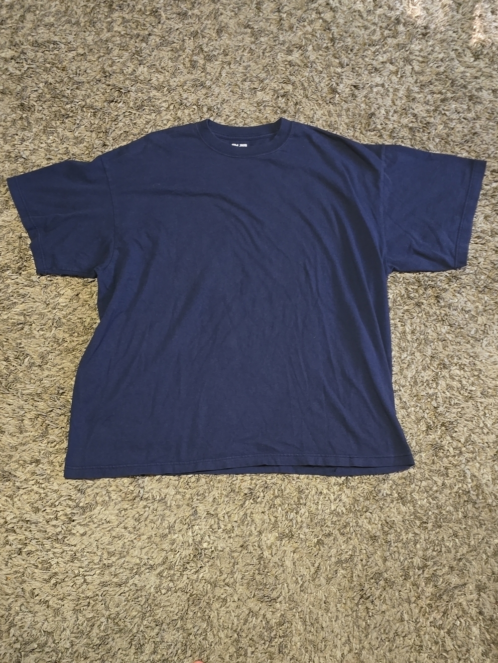 Men's Solid Navy Crew Neck Short Sleeve Tee